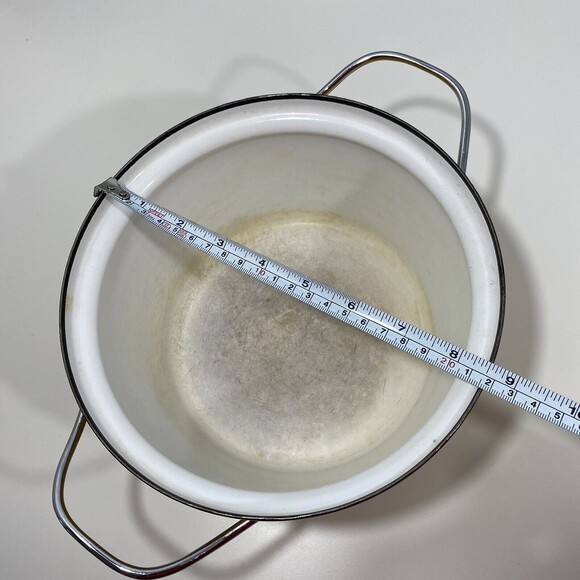 Vintage MCM Cathrineholm 8.5" Pot With Lid Lotus Yellow Norway, See Measurements - Picture 8 of 9